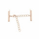 Slide end tubes with extention chain and clasp 30mm - Rose gold